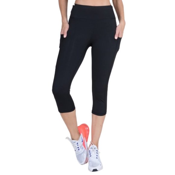 Pants - Women's Active Capri Leggings Sport Workout Gym BK
